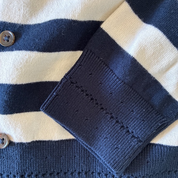 NWT Boden Emilia navy blue and white stripe cardigan sweater M - Picture 5 of 10
